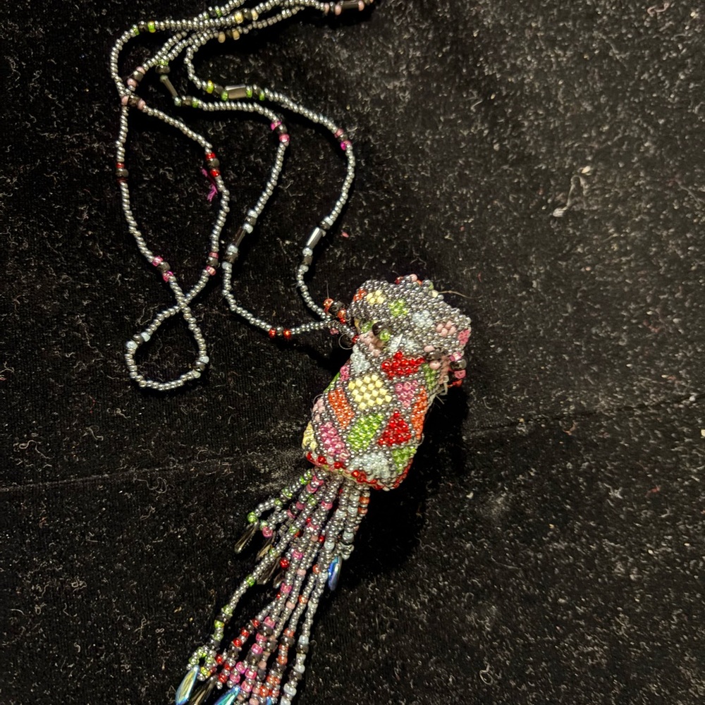 Multicolor Beaded pouch Necklace